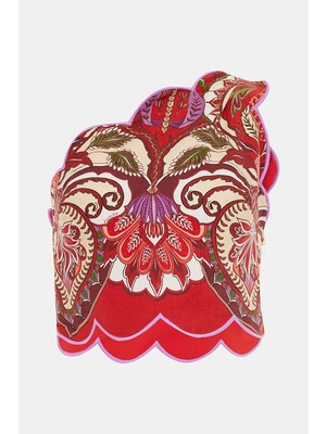 Farm Rio Farm Rıo Red Patterned One-Shoulder Blouse