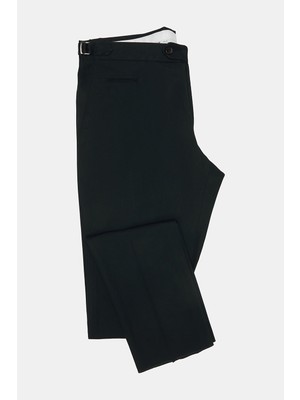 Vakko By PT01 Navy Flat-Front Cotton-Silk Trousers