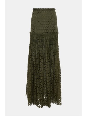 Ulla Johnson Dark Green Lace Skirt
