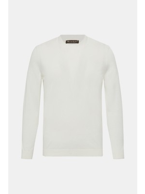 Vakko Crew Neck Long Sleeve Knit Sweater