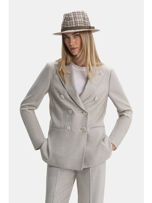 Vakko Mink Double-Breasted Jacket
