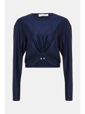 Rabanne Dark Navy Long Sleeve Blouse
