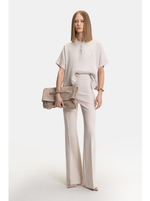 Vakko Beige Slim Fit Trousers