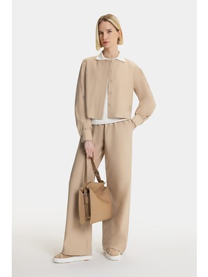 Vakko By Fabıana Fılıppı Beige Loose-Fit Trousers