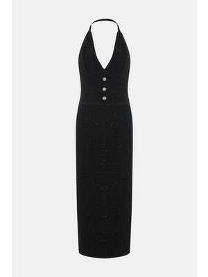 Alessandra Rich Alessandra Rıch Black Midi Dress