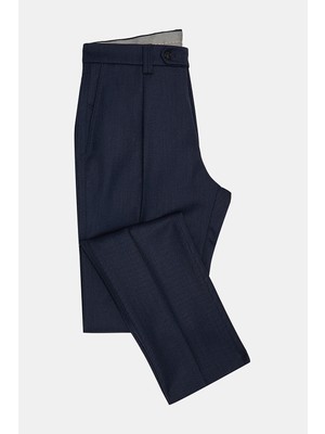 Vakko Navy Pleated Trousers