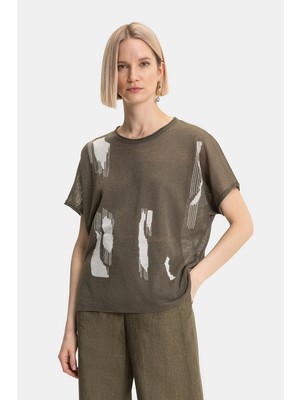 Vakko Khaki-Ecru Knitwear