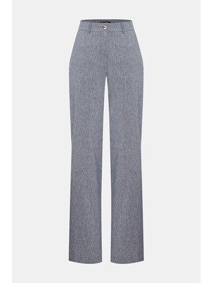 Vakko Navy Straight-Leg Trousers