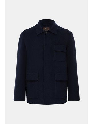 Vakko Wool Cashmere Short Coat With Flap Patch Pockets