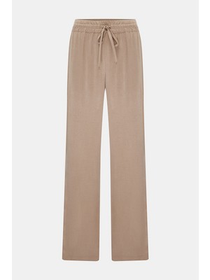 Vakko Beige Straight Trousers