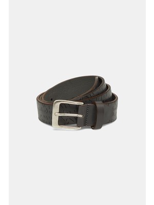 Vakko Anthracite Leather Belt