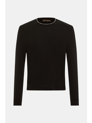 Vakko Black Wool-Silk Knitwear
