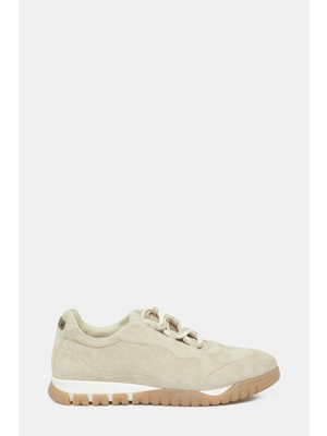 Vakko By Peserıco Ecru Suede Sneakers