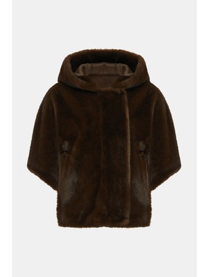 Vakko Brown Faux Fur Coat