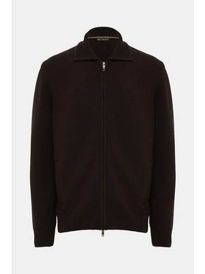 Vakko Zip-Up Thick Cardigan