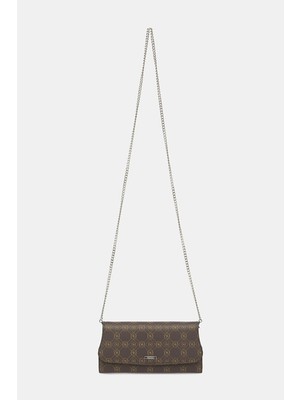Vakko Brown Monogram Leather Wallet