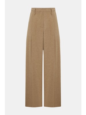 By Malene Birger By Malene Bırger Beige Straight-Leg Wool Trousers