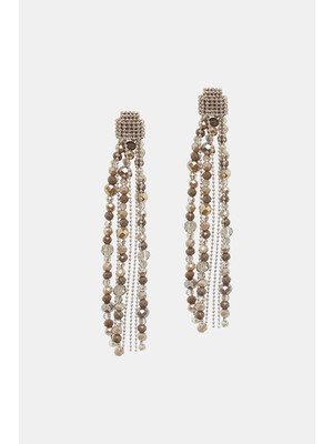 Vakko By Peserıco Grey Brass Earrings