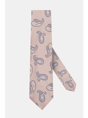 Vakko Pink Teardrop Pattern Silk Tie