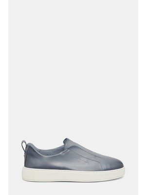 Santoni Santonı Light Blue Laceless Leather Sneakers