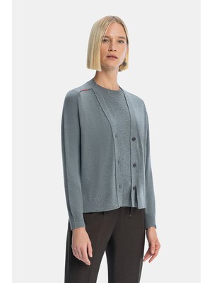 Vakko Grey Knit Sweater