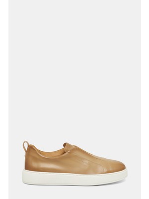 Santoni Santonı Light Beige Leather Sneakers