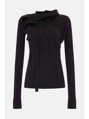 Ottolınger Black Long Sleeve Blouse
