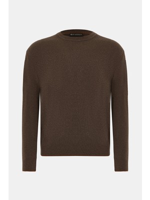 Vakko Round Neck Thick Knit Sweater
