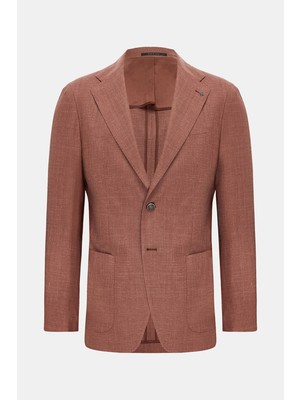 Vakko By Taglıatore Terracotta 2-Button Half-Lined Jacket