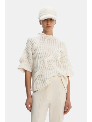 Fabiana Filippi Fabıana Fılıppı Ecru Wool-Silk Knit Sweater