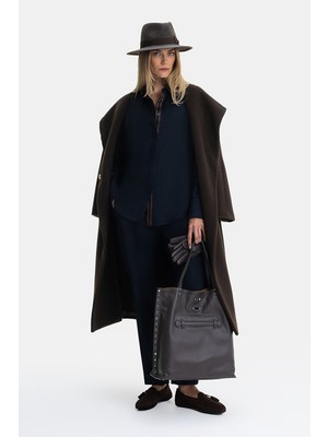 Vakko By Lorena Antonıazzı Navy Wool Trousers
