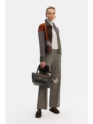 Vakko Camel Houndstooth Trousers
