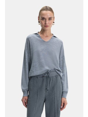 Vakko By Peserıco Grey Wool Knit Sweater