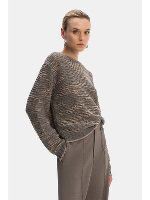 Fabiana Filippi Fabıana Fılıppı Mink Sequined Crew Neck Knit Sweater