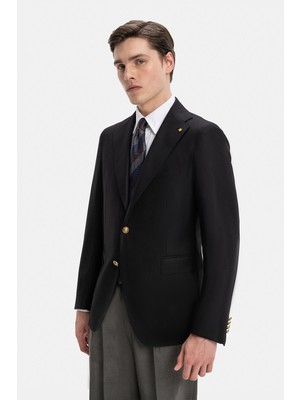 Vakko Single-Breasted Half-Lined Blazer