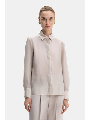 Vakko By Peserıco Beige Long Sleeve Shirt
