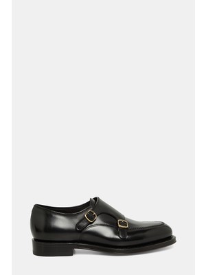 Santoni Santonı Double Buckle Leather Loafers