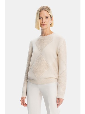 Vakko By Lorena Antonıazzı Beige Crew Neck Knitwear