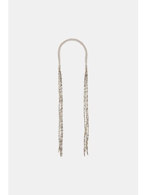 Vakko By Peserıco Grey Beaded Necklace