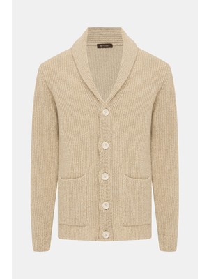 Vakko Shawl Collar Chunky Knit Cardigan