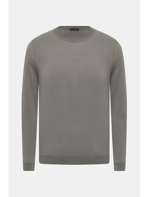 Vakko Crew Neck Long Sleeve Knit Sweater