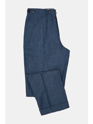 Vakko By Berwıch Indigo Single-Pleat Trousers