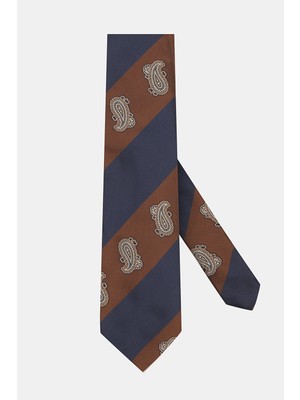 Vakko Brown Drop Pattern Silk Tie