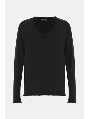 Vakko Black V-Neck Knitwear