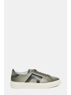 Santoni Santonı Grey Slip-On Leather Sneakers