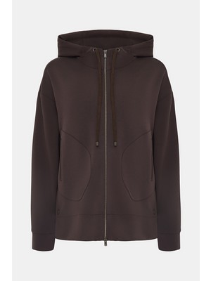 Vakko Brown Zippered Sweatshirt