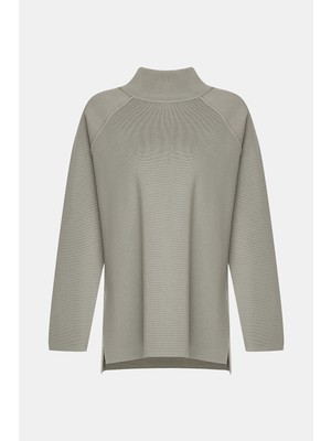 Vakko By Gran Sasso Green High Neck Knit Sweater
