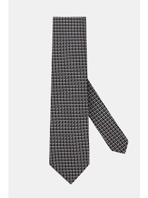 Vakko Navy Micro Patterned Silk Tie