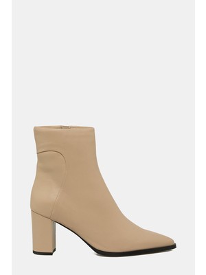 Vakko Beige Leather Boots