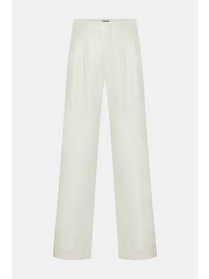 Staud Ecru Straight-Leg Trousers
